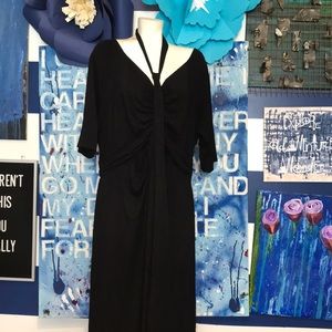 Kiyonna Maxi Dress Black Front Tie SEXY!!! 3X